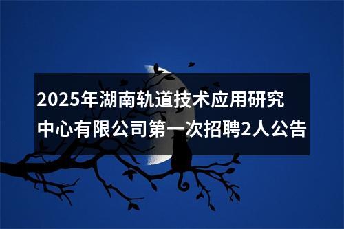 2025年湖南轨道技术应用研究中心有限公司第一次招聘2人公告 图片