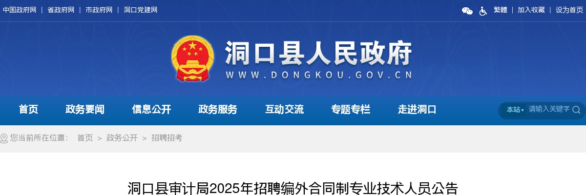 2025年湖南邵阳洞口县审计局招聘编外合同制专业技术人员8人公告 图片