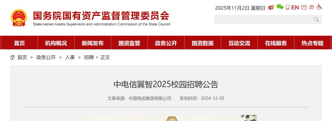 2025中电信翼智校园招聘公告 图片